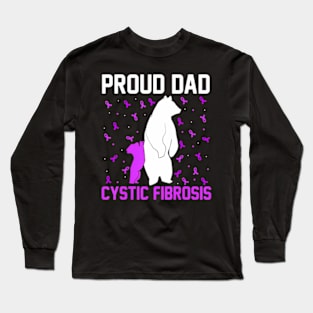 Proud dad cystic fibrosis Awareness bears Long Sleeve T-Shirt